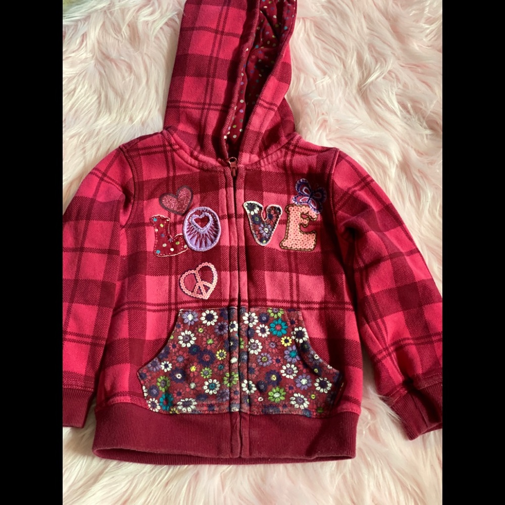 Plaid toddler girls jacket like new
